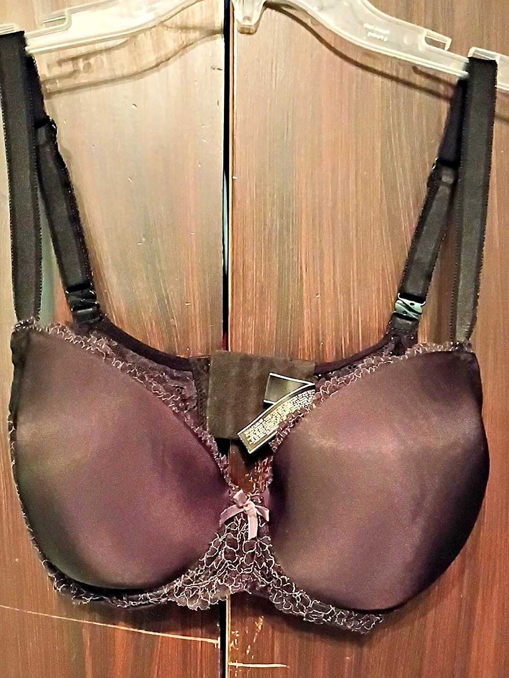 Victoria's Secret Dream Angels Lined Demi Floral Lace Demi Bra Black 34DDD